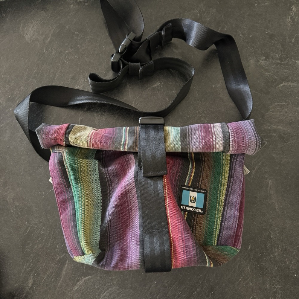 Ethnotek Cyclo Messenger Laptop Sling Bag Handwoven Guatemalan Textile-retired